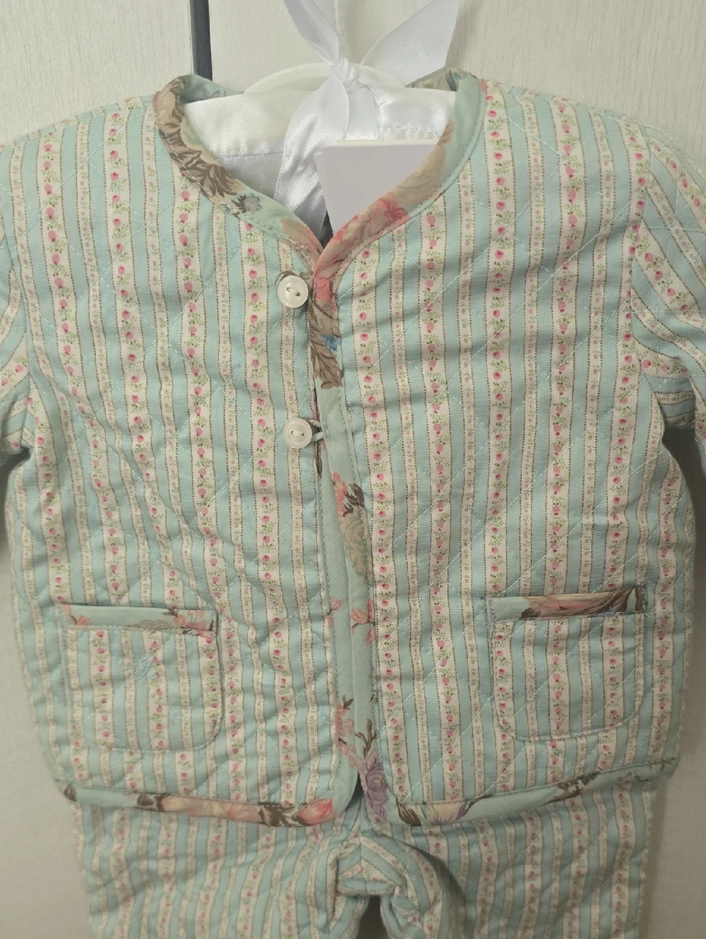 Ralph Lauren Baby Girls Quilted Floral Print Reversible Two Piece Set Jacket